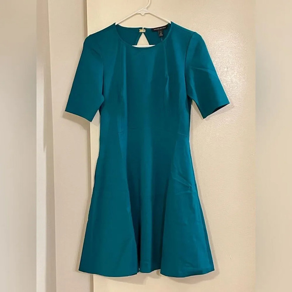 BANANA REPUBLIC Ponte Cut Out Dress in Cosmic Teal - Picture 4 of 7